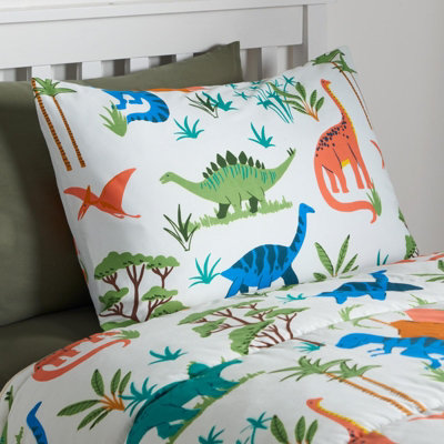 Dino Coverless Duvet Pillowcase 10.5 Tog Kids Single Quilt Camping Bedding Set - 3