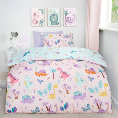 DINOSAUR GIRL BEDDING set, good dino girl nursery, dinosaur decor, custom bedding