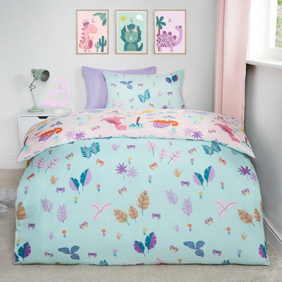 Pink dinosaur bedding best sale