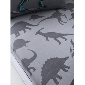 Dino Friends Single Fitted Sheet and Pillowcase Set