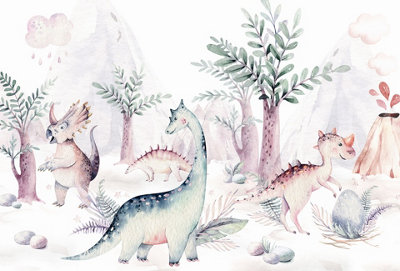 Dinosaur Animal Friends Mural - 384x260cm - 5524-8
