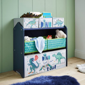 Dinosaur Print Children's Kids 3 Tier Bedroom Storage Organiser