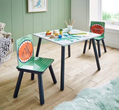 Dinosaur Print Children s Kids Table Chairs Set DIY at B Q