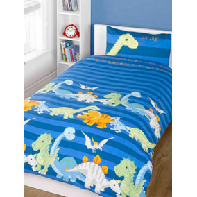 Dinosaurs Blue Junior Toddler Duvet Cover & Pillowcase Set
