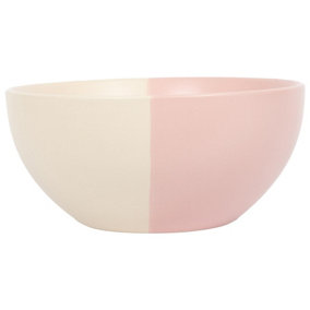 Dipped Stoneware Cereal Bowl - 16.5cm - Dusty Pink