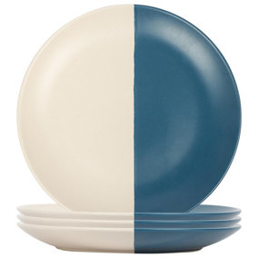 Dipped Stoneware Dinner Plates - 26.5cm - Navy - Pack of 4