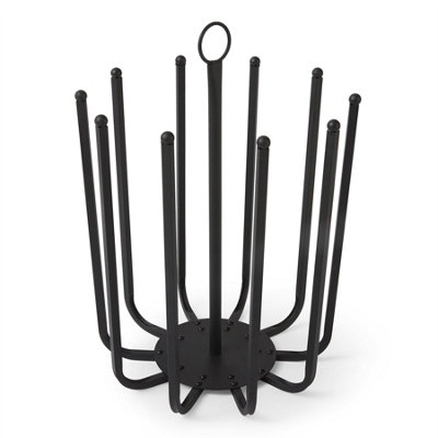 Direct Online Houseware 5 Pair Black Round Boot Shoe Rack Welly Holder Stand Storage Organizer - 5