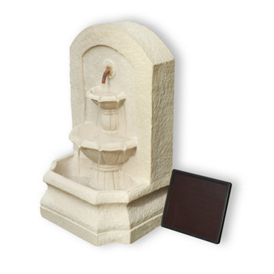 Direct Sunlight Garden Patio Decking Solar Powered Stone Well Water Feature Weatherproof Resin