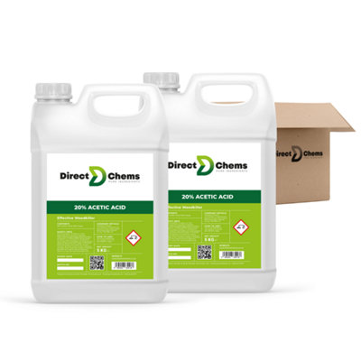 DIRECTCHEMS 20% Acetic Acid (White Vinegar) 10L, Eliminate Weeds , Concentrated , No Glyphosate , Garden, Patio & Driveway