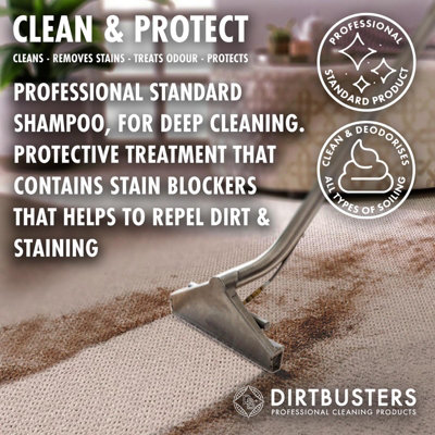 Dirtbusters Pro Carpet Cleaner Shampoo, Deep Clean & Protect with Stain  Protection Technology & Odour Treatment (5L)