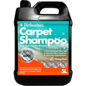 Dirtbusters Carpet Cleaning Solution Shampoo, Clean & Deodorise Stain Remove Odour Treatment, Orange Fresh (5L)