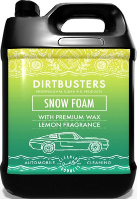 Dirtbusters Snow Foam Car Shampoo And Wax, Powerful Thick Foam Car Cleaner, Lemon (5L)