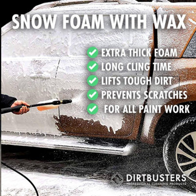 Dirtbusters Snow Foam Car Shampoo And Wax, Powerful Thick Foam Car Cleaner, Lemon (5L)