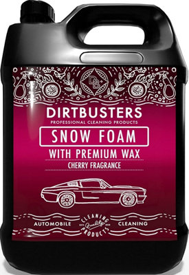 Dirtbusters Snow Foam Car Shampoo And Wax, Powerful Thick Foam Pre Wash Car Cleaner, Cherry (5L)