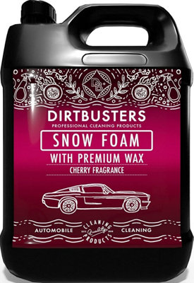 Dirtbusters Snow Foam Car Shampoo And Wax, Powerful Thick Foam Pre Wash Car Cleaner, Cherry (5L