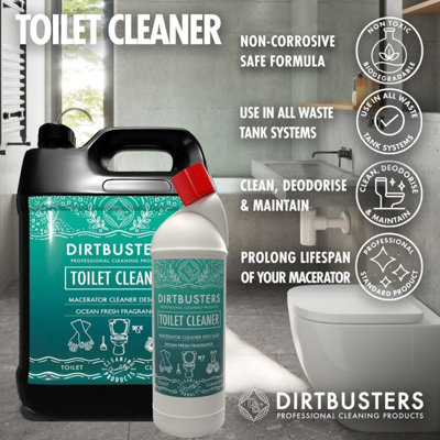 Dirtbusters Toilet Macerator Cleaner & Descaler, Use With All Saniflo Pump Units & Septic Tanks, Macerators (5L)