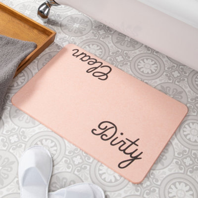 Dirty Clean Pink Stone Non Slip Bath Mat
