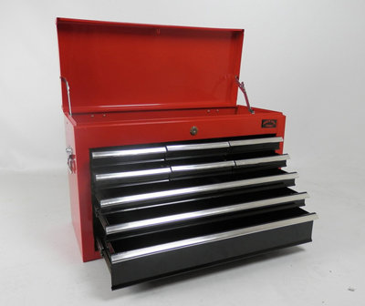 Dirty Pro Tools Large Lightweight 9 Drawer Tool Chest With Key Lock And US Ball Bearing Slides Drawer
