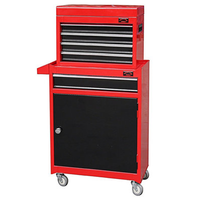 Dirty Pro Tools Red/Black Medium Tool Chest Top Cabinet Top Box And Roll