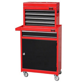 Dirty Pro Tools Red/Black Medium Tool Chest Top Cabinet Top Box And Roll