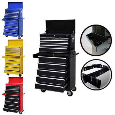 Dirty Pro Tools X Large Tool Chest Top Cabinet Top Box And Rollcab Box With Drawer Divider