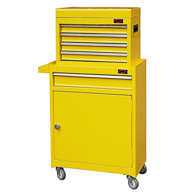 Dirty Pro Tools Yellow Medium Tool Chest Top Cabinet Top Box And Roll