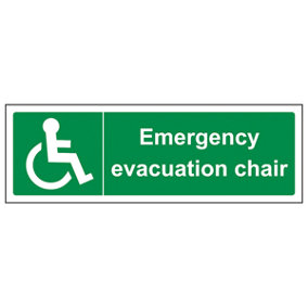 Disabled Evac. Fire Assembly Point Sign - Rigid Plastic 300x100mm (x3)