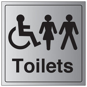 Disabled / Gents / Ladies Toilet Sign - Rigid Plastic - 150x150mm (x3)