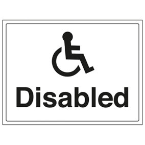 Disabled Parking Sign - Landscape - 1mm Rigid Plastic - 300x200mm (x3)