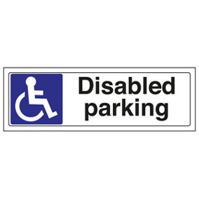 Disabled Parking Space Notice Sign - Adhesive Vinyl - 300x100mm (x3)