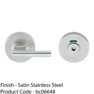 Disabled Thumbturn Handle With Hex Release & Occupancy Indicator Satin ...