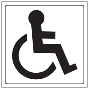 Disabled Toilet - General Door Sign - Rigid Plastic - 200x200mm (x3)