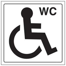 Disabled WC Accessible Toilets Sign - Adhesive Vinyl - 200x200mm (x3)