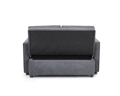 Discontinued - Camberly 2 Seater Sofa Bed Pull Out Linen Fabric, Dark Grey