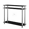 Discontinued - Eldon Console Table Black Glass Chrome Legs Hallway Sideboard Display Entryway Accent Side Table