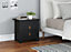 DISCONTINUED - Morton Bedside Table with 2 Drawers in Black
