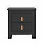 DISCONTINUED - Morton Bedside Table with 2 Drawers in Black