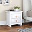 DISCONTINUED - Morton Bedside Table with 2 Drawers in White