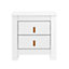 DISCONTINUED - Morton Bedside Table with 2 Drawers in White