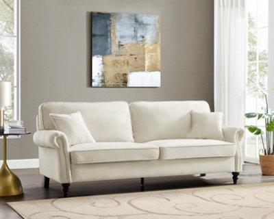 Cream velvet deals sofa bed