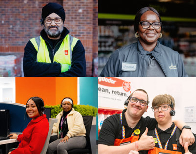 Collage of B&Q and tradepoing employees