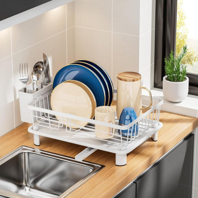 Dish Drainer Rack Drip Tray Kitchen Dish Drying Rack 360degreeSwivel ...