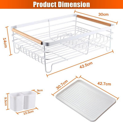Dish Drainer Rack Modern Design Drip Tray Plate, Cutlery, Pots and ...