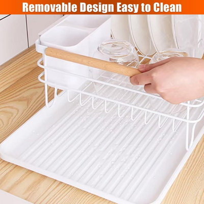 Dish Drainer Rack Modern Design Drip Tray Plate, Cutlery, Pots and ...