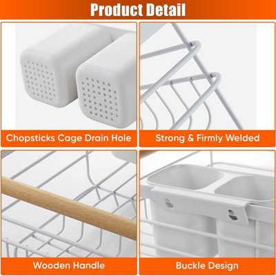 Dish Drainer Rack Modern Design Drip Tray Plate, Cutlery, Pots and ...
