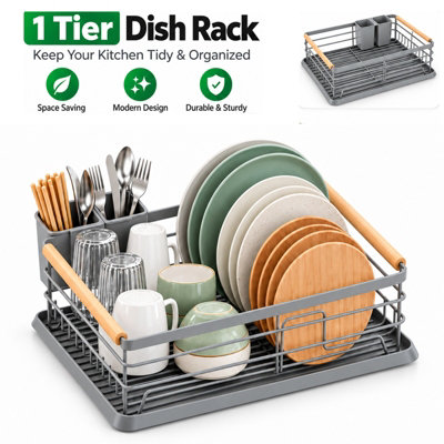 Dish Drying Rack, Rustproof Dish Washing Rack Dishes with Detachable ...