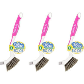 Dishmatic Cleaning Brush Big Job Pink Pack of 3