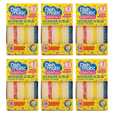Dishmatic Wonder Scrub Non-Scratch Dual Action Sponge Scourers 3 Pack ...