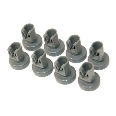 8 Dishwasher Upper Basket Wheels – Fits Zanussi, AEG, Electrolux, Tricity Bendix – 25mm – Grey