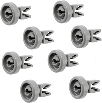 Dishwasher Upper Basket Wheel (Pack of 8) 25mm Grey for Zanussi, AEG